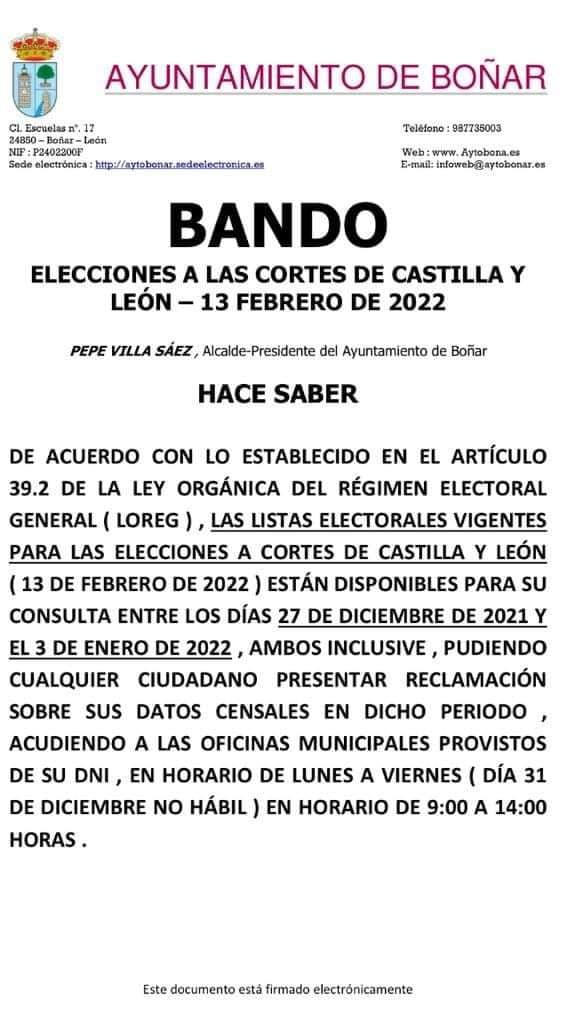 Elecciones a las cortes de Castilla y León - 13 feb 2022