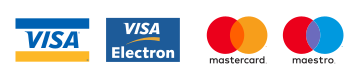 Pago seguro VISA, VISA Electron, MasterCard, Maestro y Bizum